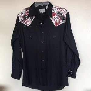 Ely Cattleman 15 1/2, 33 black western shirt